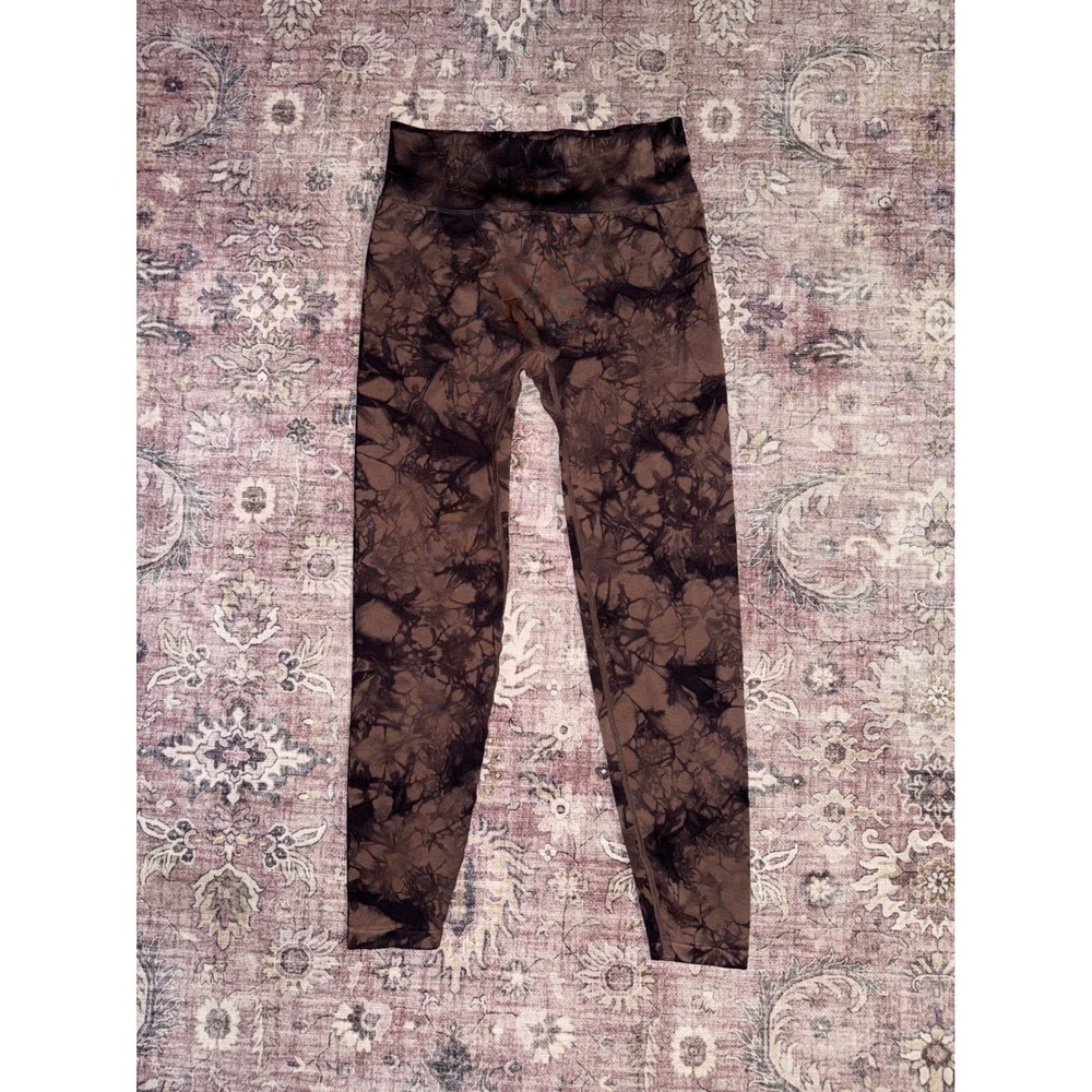 Victoria's Secret PINK Active Seamless Tie Dye Leggings Brown Black Size Medium - Picture 5 of 5